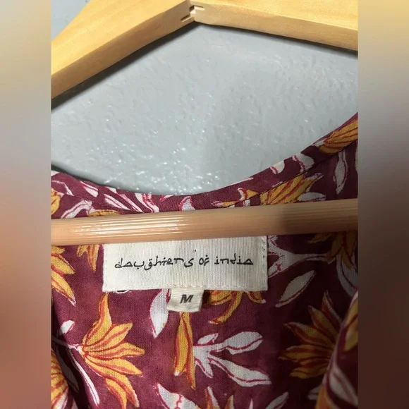 Daughters of India Kyra Balloon Sleeve Gauze Mini Dress Size Medium - Picture 6 of 7